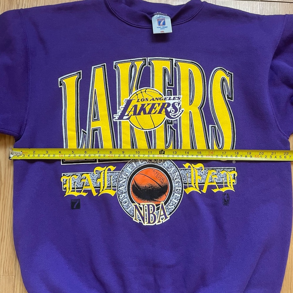 Vintage LOGO 7 Purple and Yellow Lakers sweatshirt